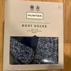 Hunter Original Navy / Grey Roped Boot Socks Short (NWT)